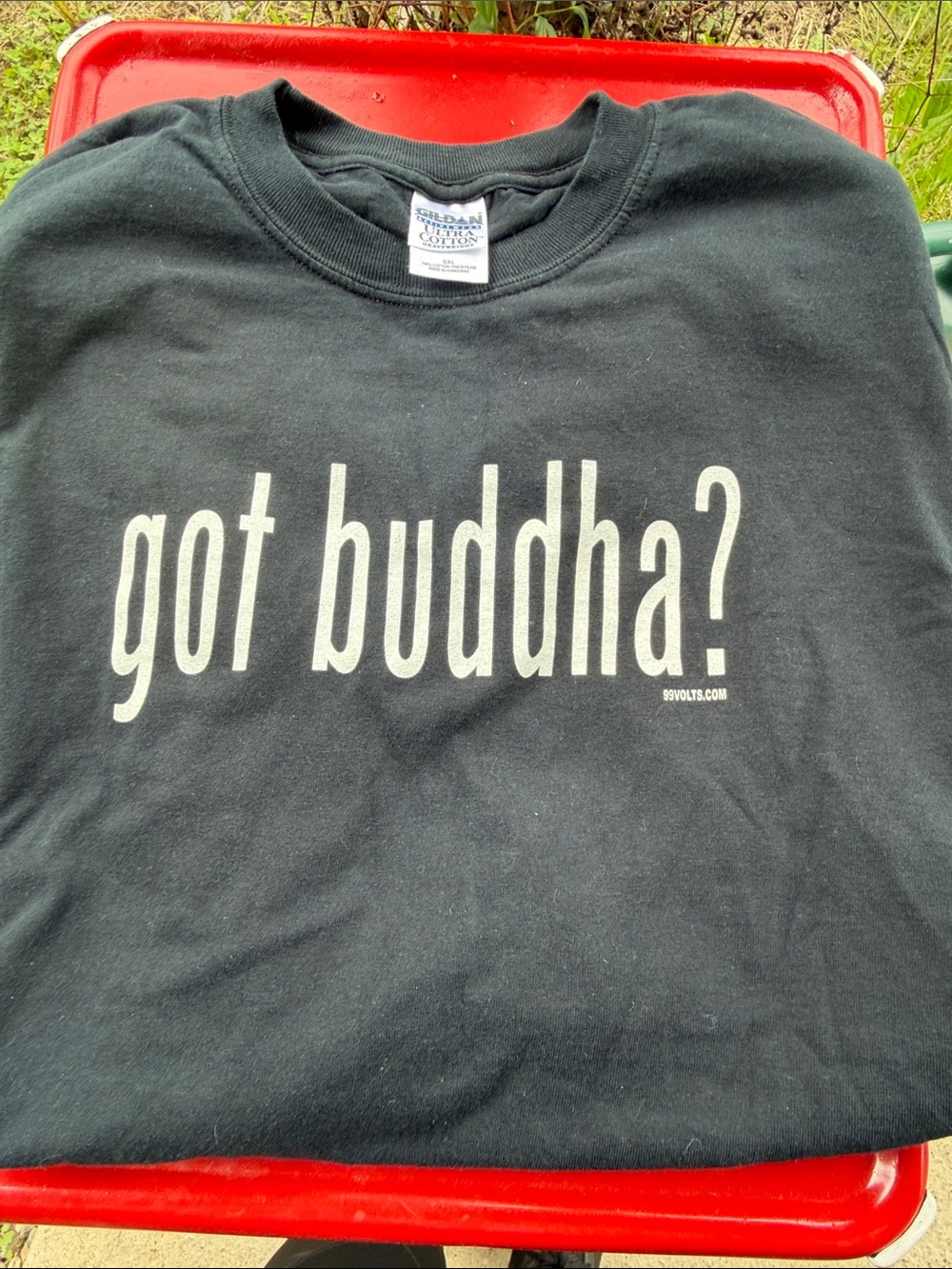 Black "got buddha?" Graphic Crewneck Shirt
